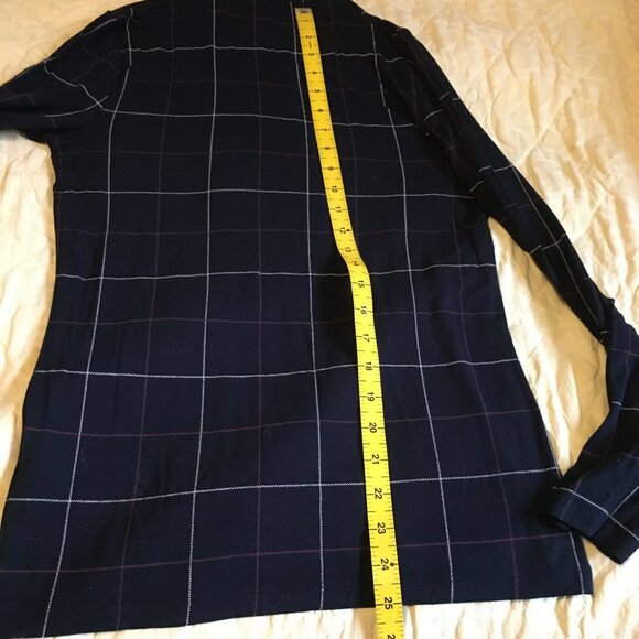 Denver Hayes Black Red White Plaid Mock Neck Viscose Long Sleeve Top XS - Picture 12 of 13